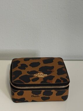 Coach Leopard Print Jewelry Box - Brown & Black
